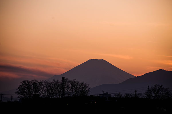 21.　自然,風景,富士山,空,夕暮れ ,サンセット,マジックアワー,