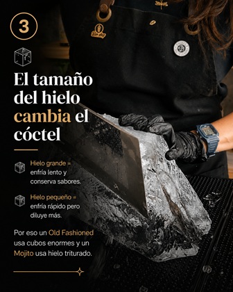 El tamaño del hielo cambia el coctel