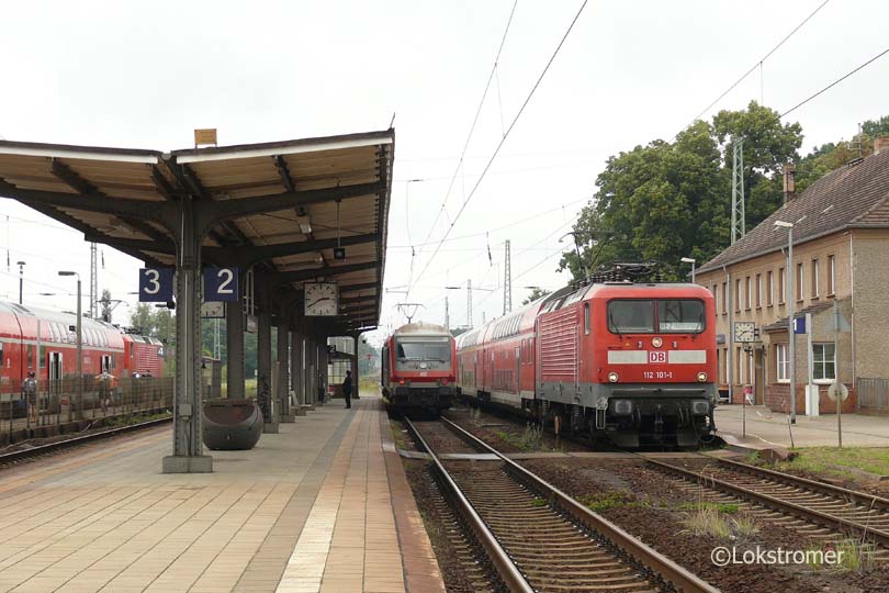 DB 112 101 mit Regionalexpress RE2 nach Rathenow in Calau am 02.08.2008 