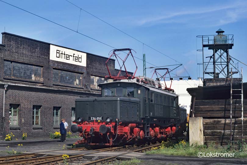 DR E94 056 im Bw Bitterfeld am 20.05.1995