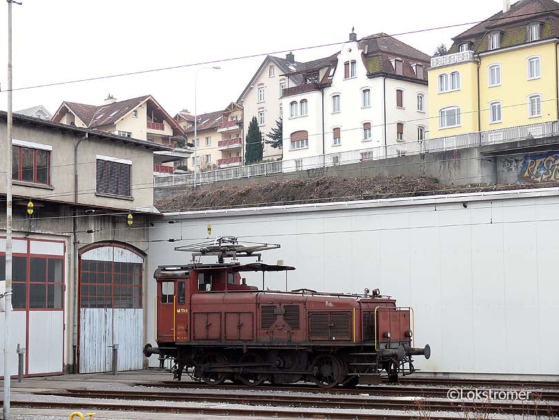 "Bügeleisen" SBB Ee3/3 16318 vor der Remise in Rorschach am 26.02.2009