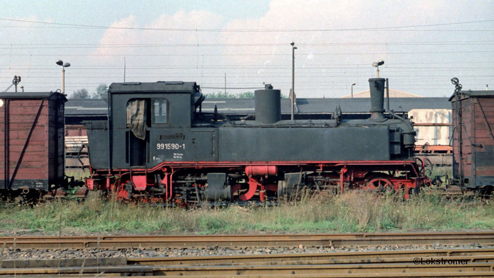 99 1590 der DR in Oschatz am 29. September 1984