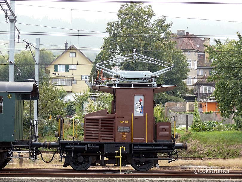 Am 11.09.2009 war Tem 273 Goofy vor der Remise in Rorschach parkiert. Inzwischen sind Remise und Gleise abgeräumt.