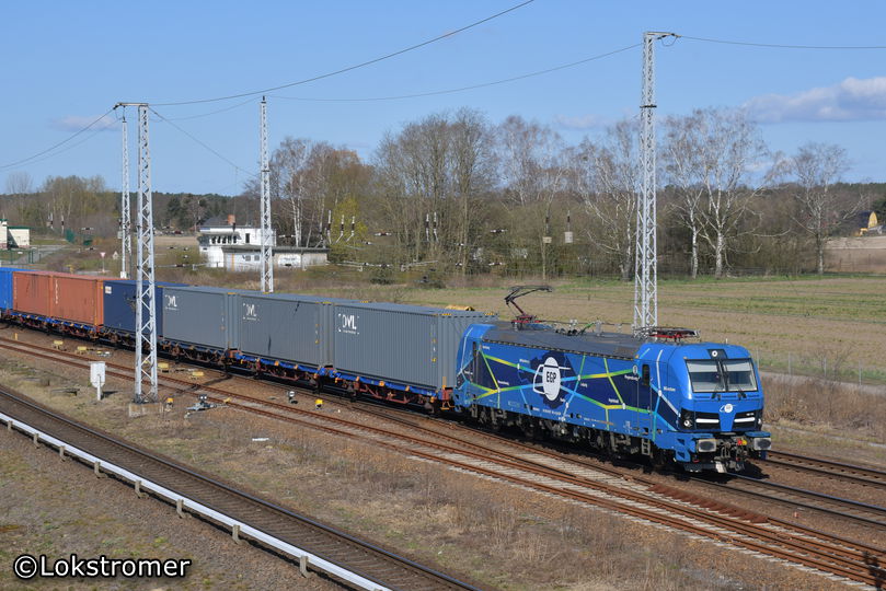 Smartron 192 101 der EGP mit Containerzug aus Hamburg (Schönfließ am 04.04.2020)