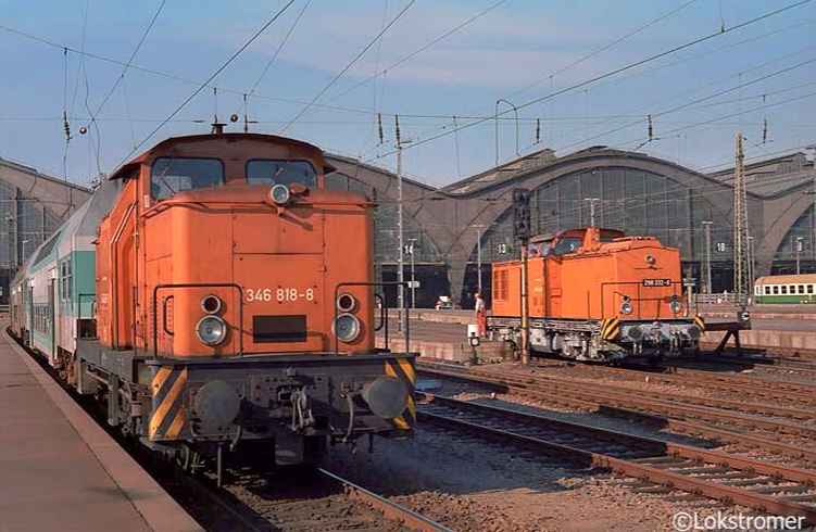 Rangierdienst am 09.05.1994 in Leipzig Hbf mit DB 346 818 und DB 298 322