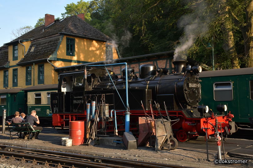 Versorgung von Lok 99 4801 und Personal in Göhren, 13. Juli 2019