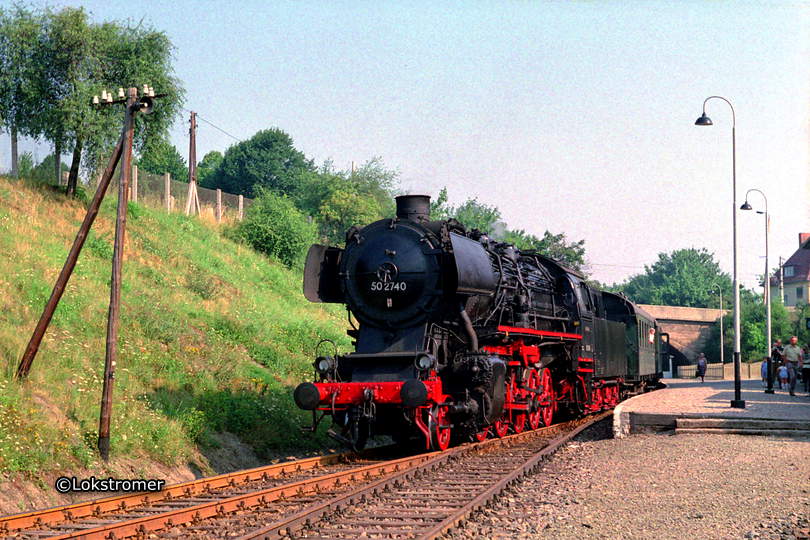 50 2740 mit Sonderzug in Erfurt West am 7. August 1988