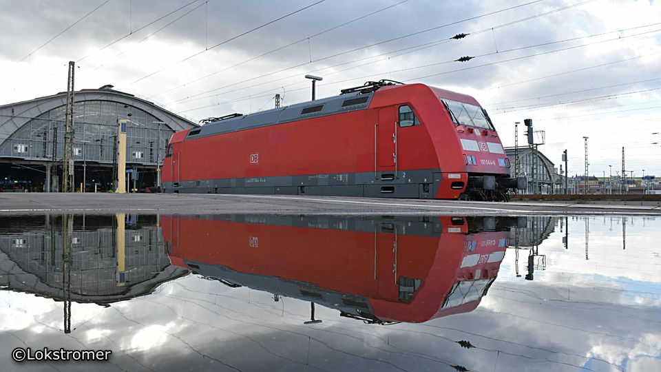 Hochwasser in Leipzig Hbf? DB 101 044 am 19. März 2019