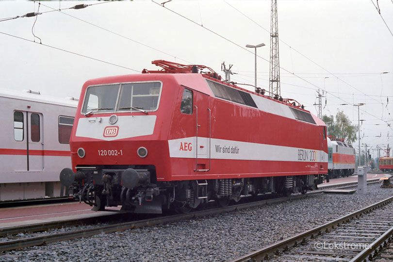 DB 120 002 als Erprobungsträger bei AEG Hennigsdorf am 16.09.1993