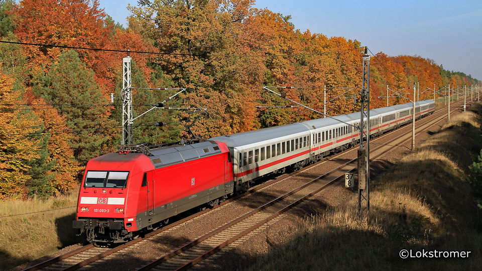 DB 101 093 mit IC bei Eberswalde am 20. Oktober 2012