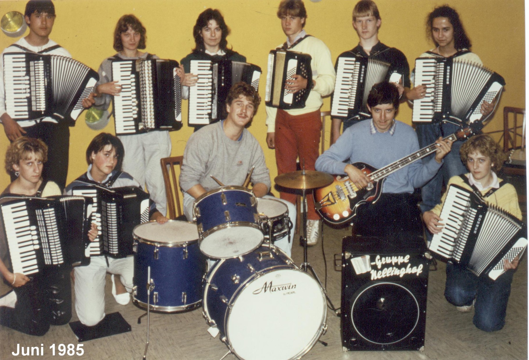 Gruppenbild 1985 mit Drummer aus Wallenhorst