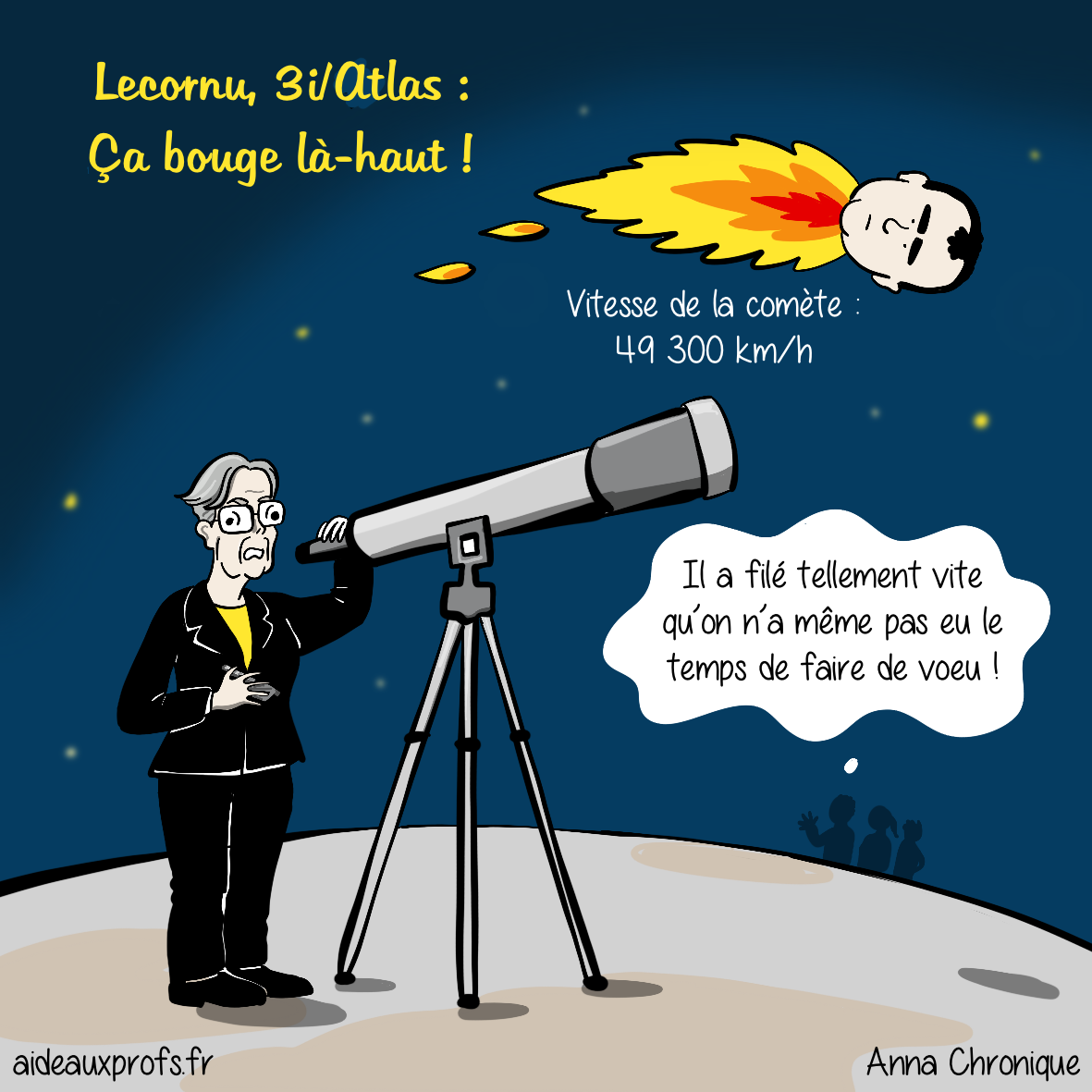 La comète 3i-Atlas vient de passer dans l'oeil du télescope d'Elisabeth BORNE: tant d'attente (27 jours) pour ça ? Elle n'en revient pas !