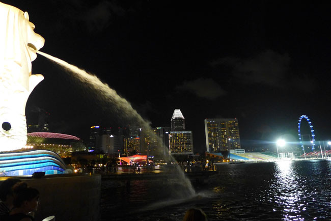 Singapur Merlion Nacht