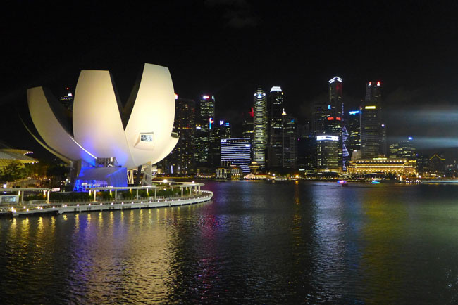 Singapur Skyline Nacht