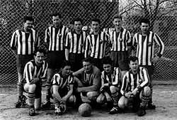 Diese Männer bildeten 1961 die erste Fußballmannschaft bei Traktor Gorknitz.