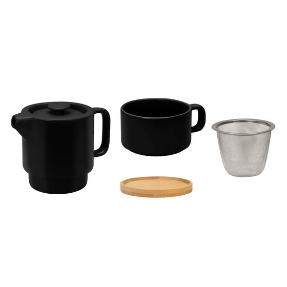 Taza Tetera Hunni, en Negro y crema