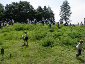 瓦塚古墳群の清掃作業の様子の写真