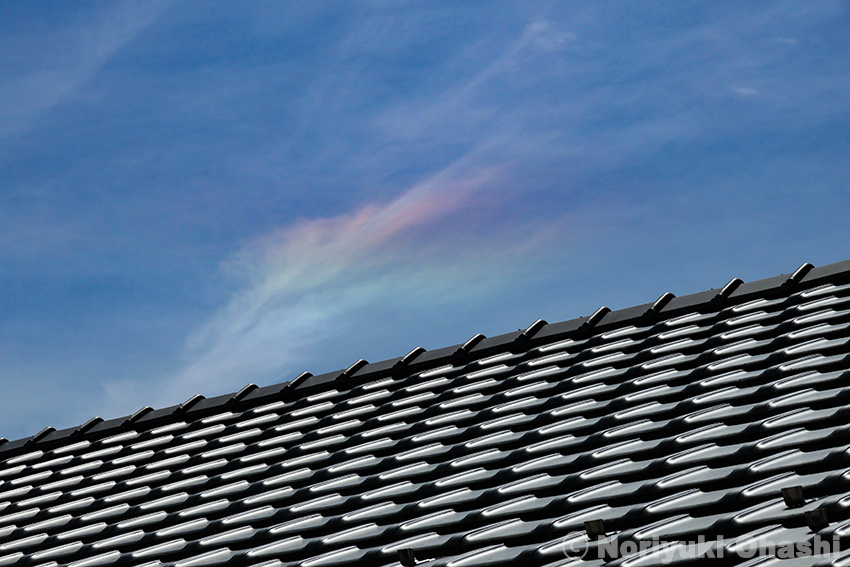 薄雲に現れた環水平アーク（岩曽町にて）