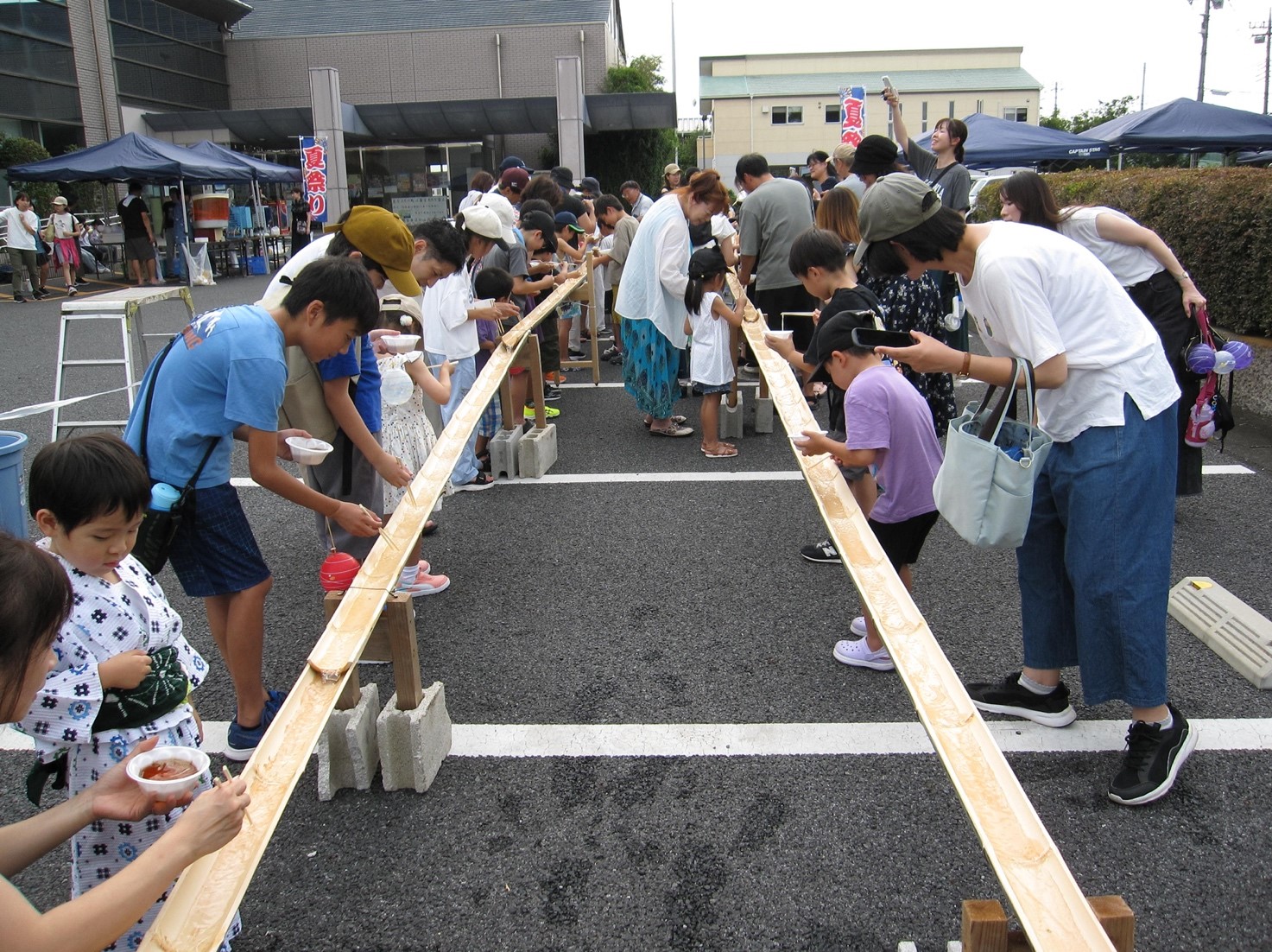 終点までそうめんが流れていました