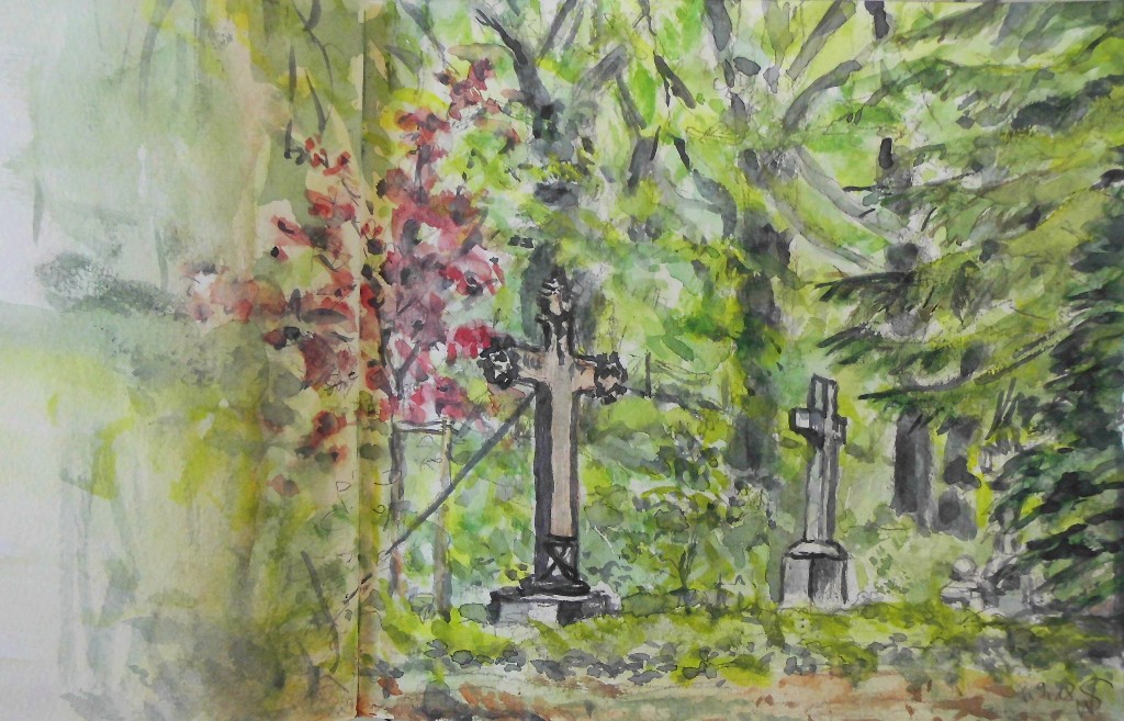 "Waldfriedhof"   (Aquarell)