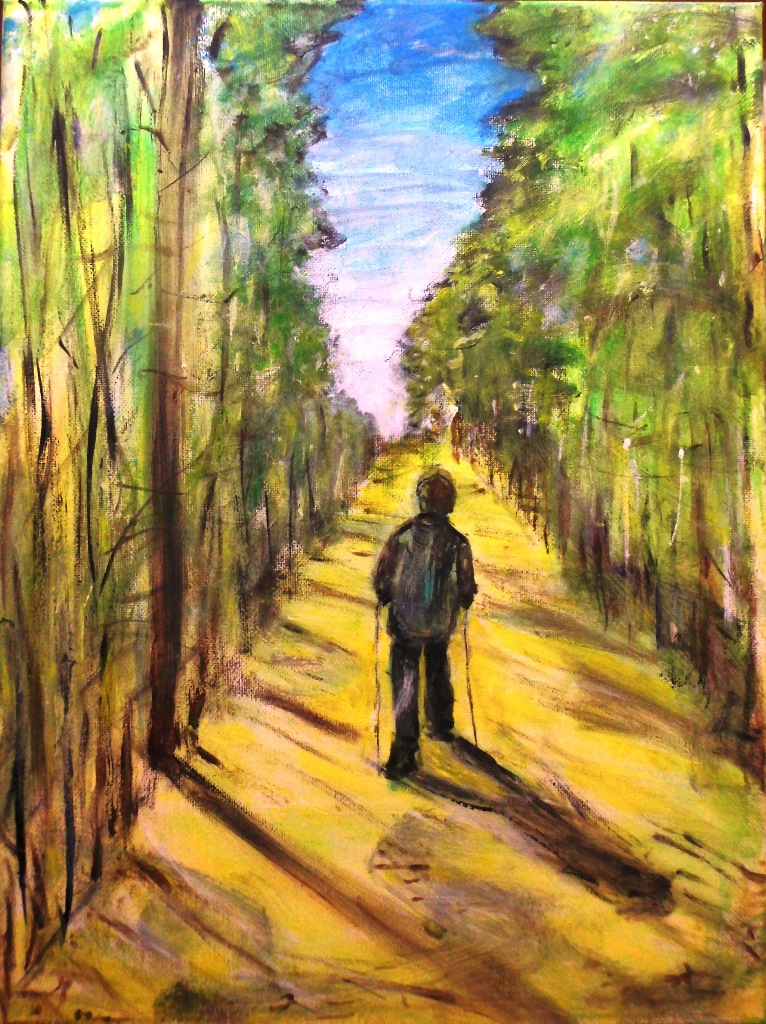 "Allein im Wald"    (Acryl, 30x40cm)