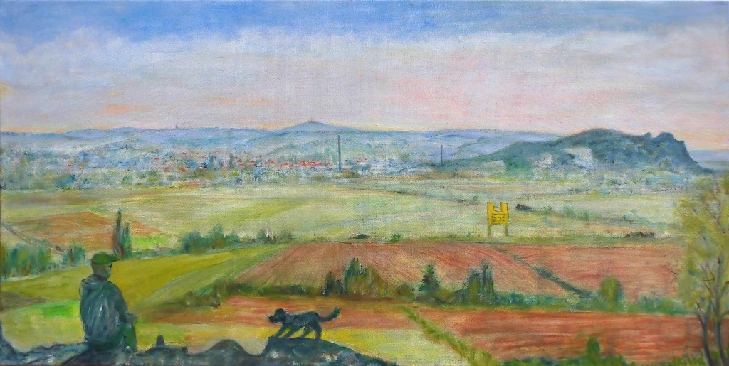 "Blankenburg von Osten"   (2020, Öl, 100x50cm)