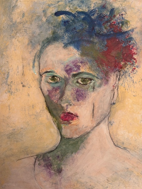 Die Kritische - Acryl auf Leinwand 40 x 40 cm 