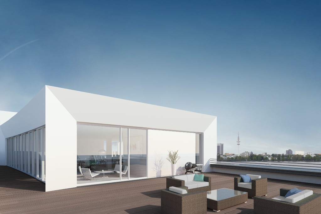 Dachterrasse auf dem Rooftop | © BECKEN Immobilien