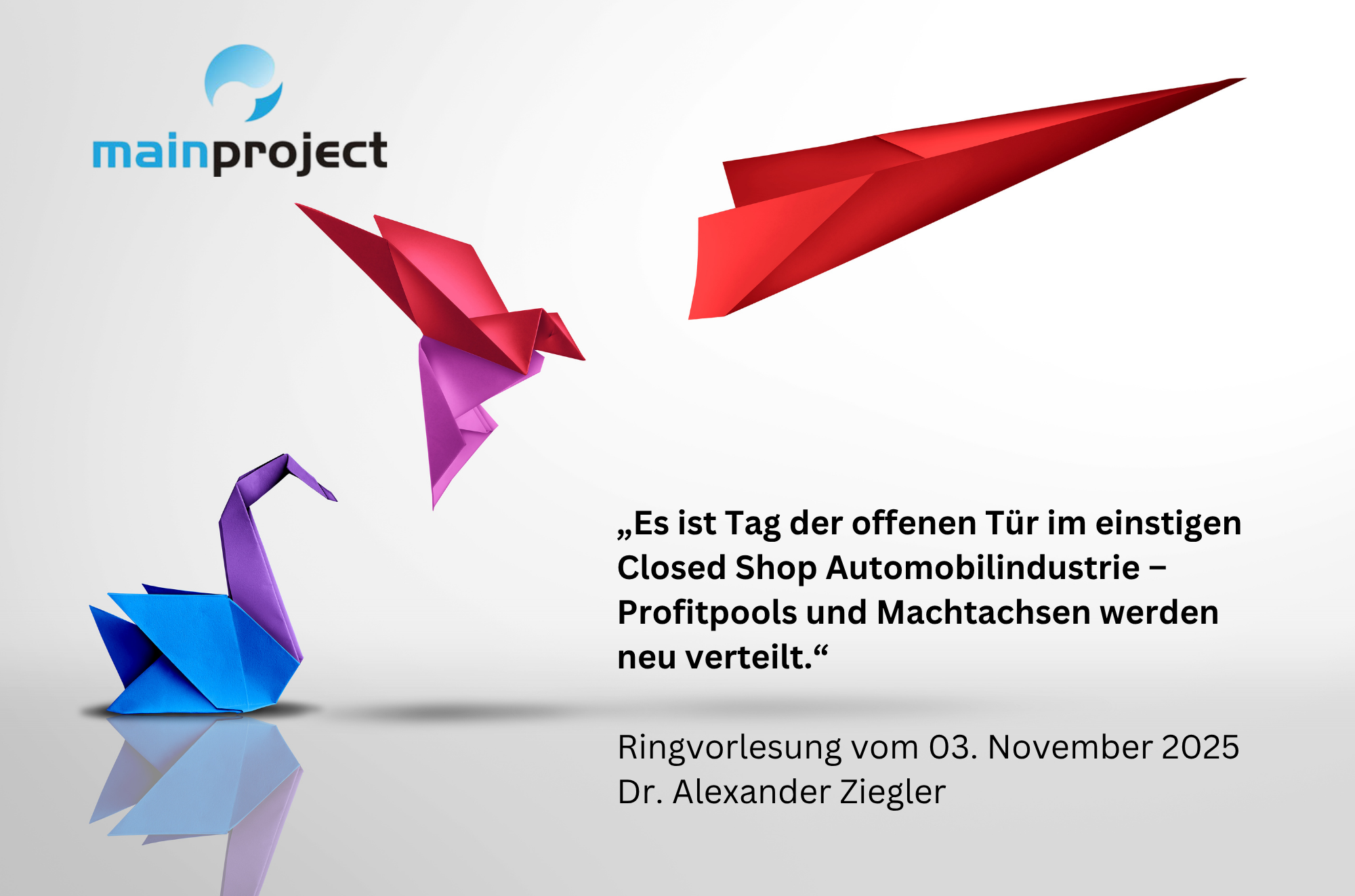 Ringvorlesung: Zwischen Elektrifizierung, Internet der Dinge und neuen Mobilitätskonzepten – die Transformation der Automobilindustrie