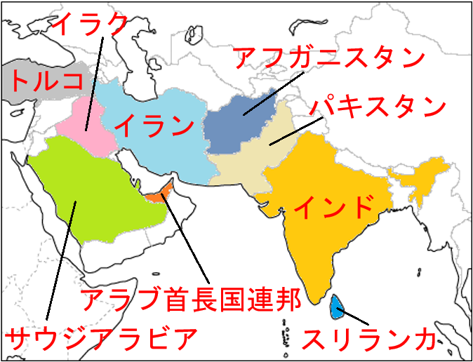 中学地理：アジア州の地図と特徴（しっかり） 教科の学習
