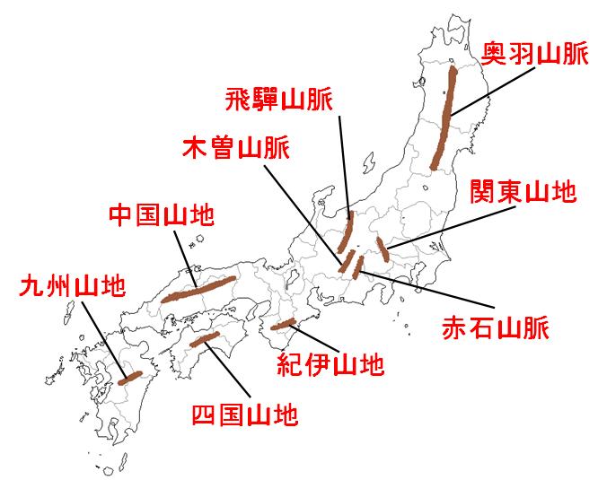 中学地理 日本の地形 ざっくり 教科の学習