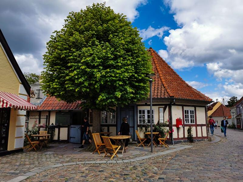 Altstadtgasse Hans Christian Andersen Haus in Odense auf der Insel Fünen