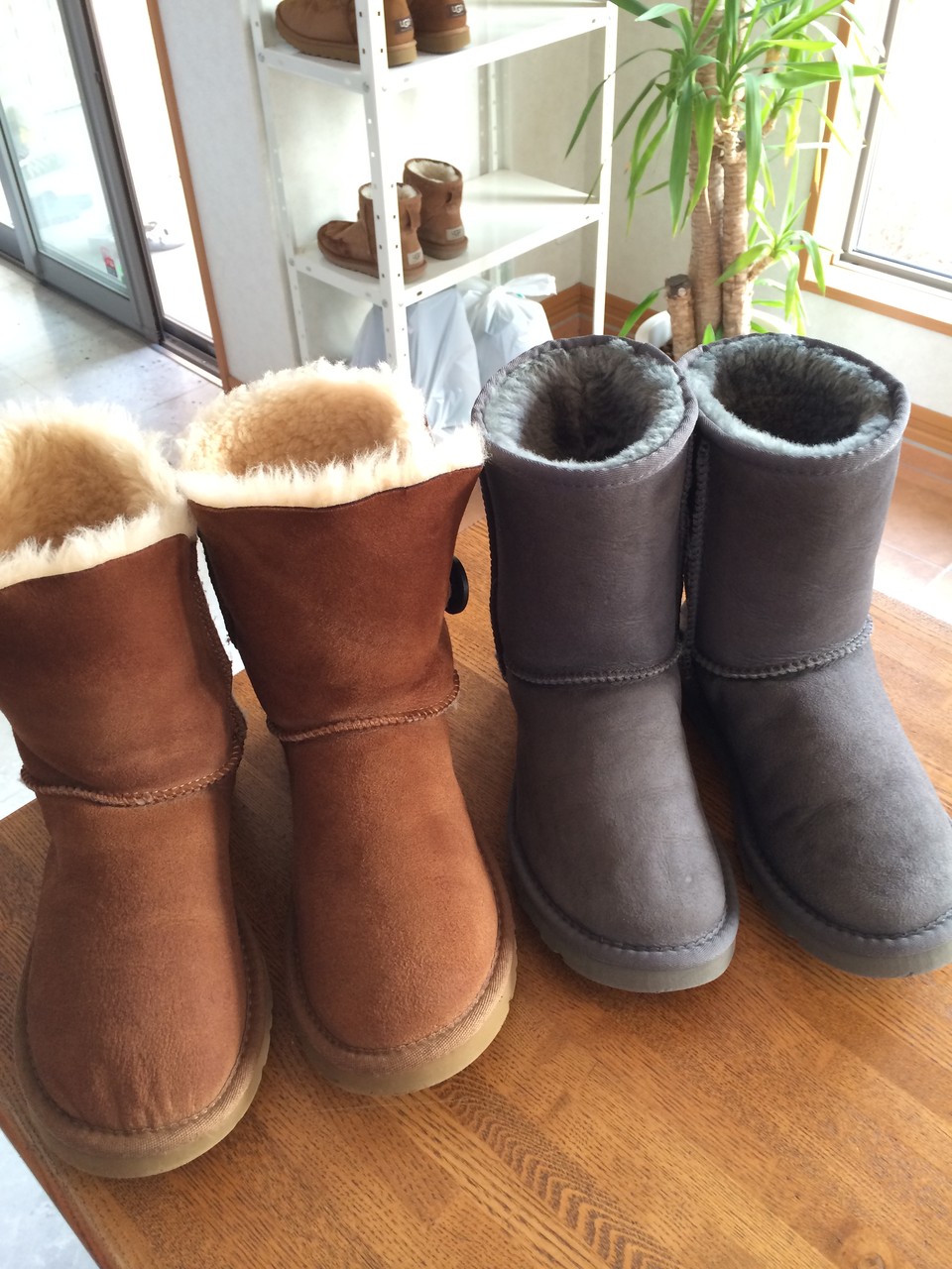 UGGムートンブーツの水シミ処理
