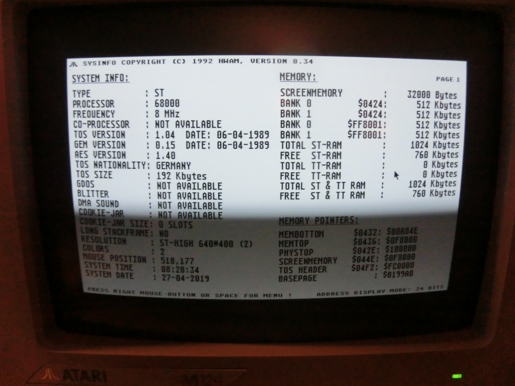 Nochmal SYSINFO Info-Screen