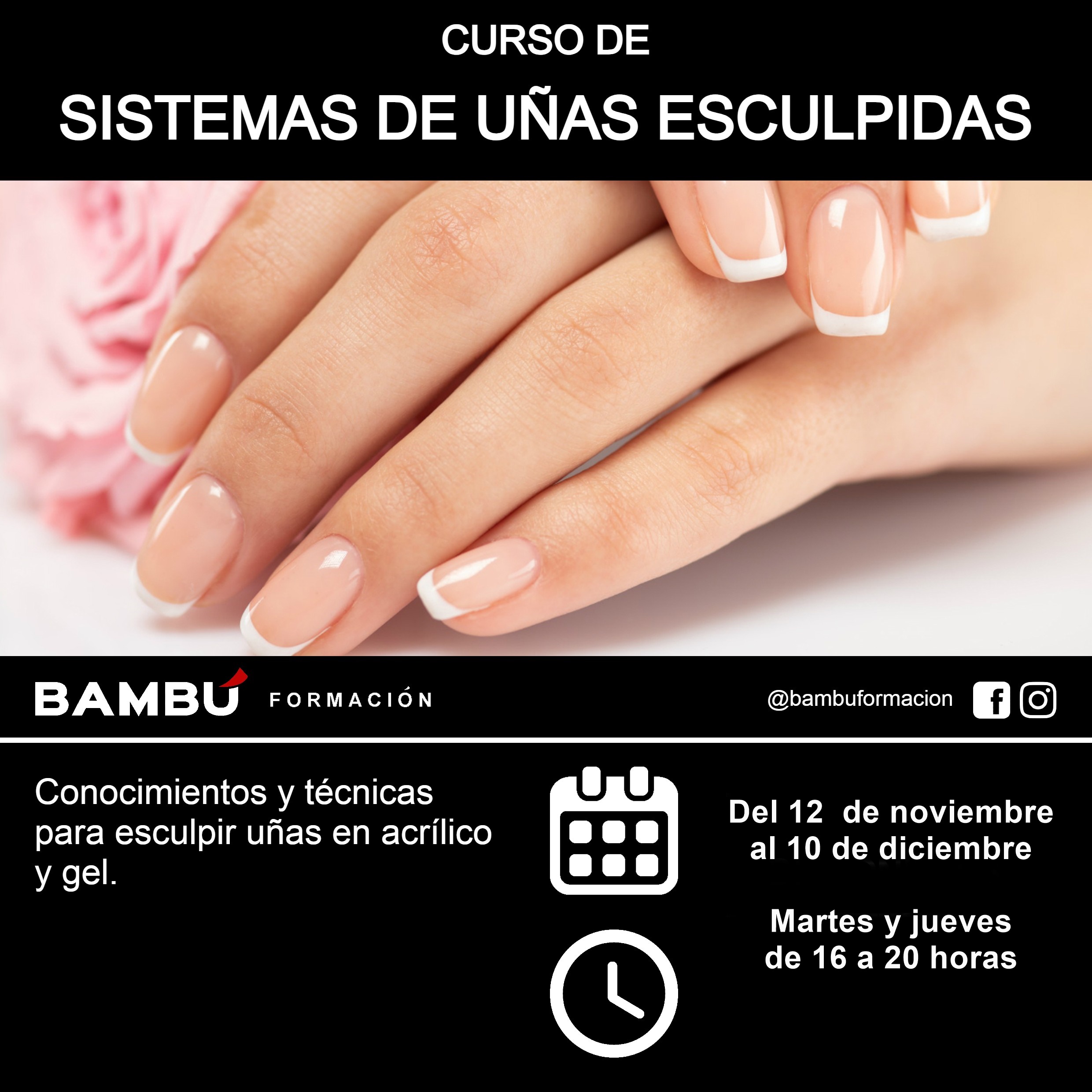 Curso de uñas acrílicas y gel en La Orotava - Formación Bambú