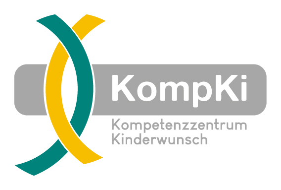 Logo des Projektes Kompetenzzentrum Kinderwunsch mit zwei DNA-Strängen
