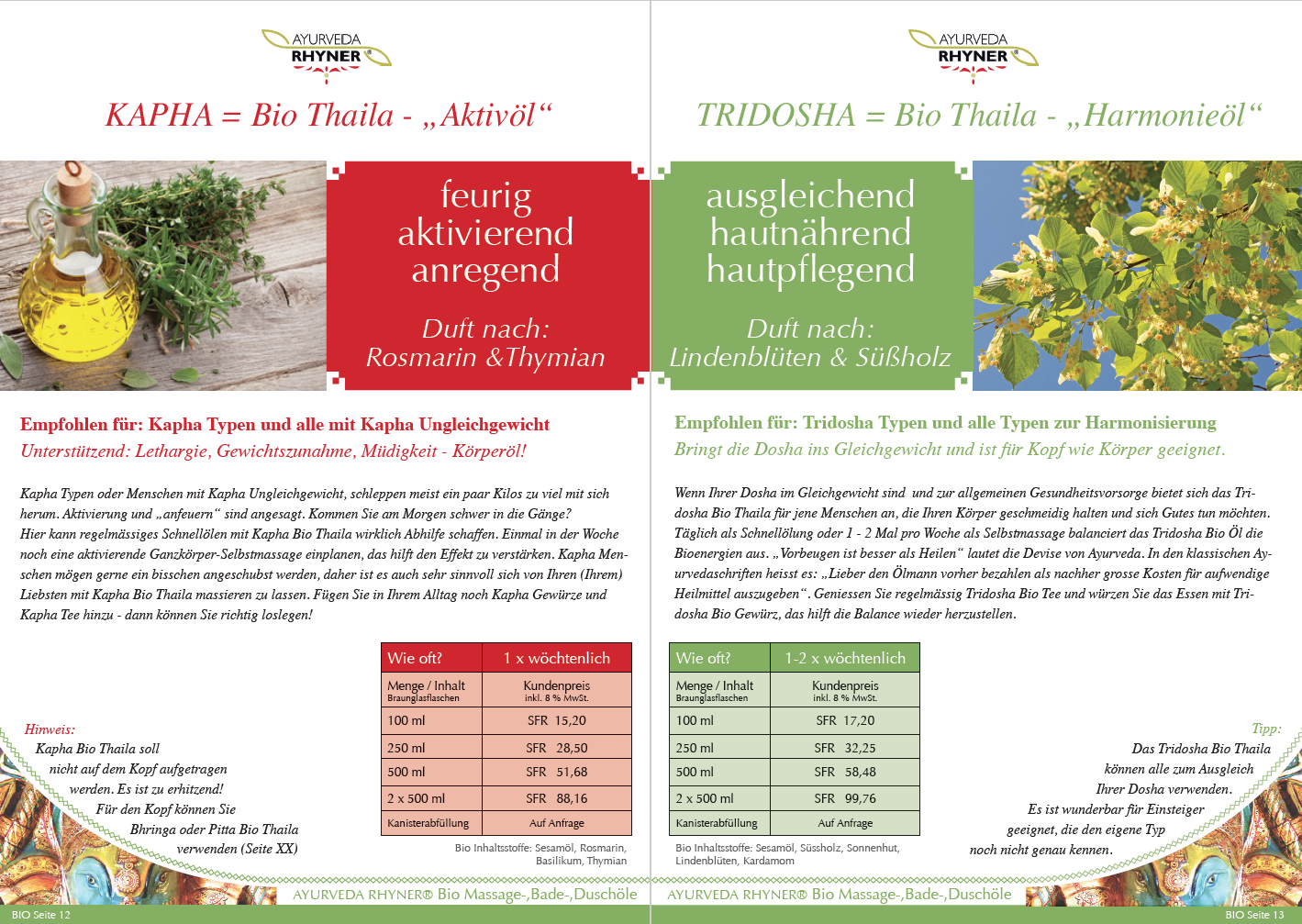 Seite 8-9 - KAPHA Bio Thaila & TRIDOSHA Bio Thaila