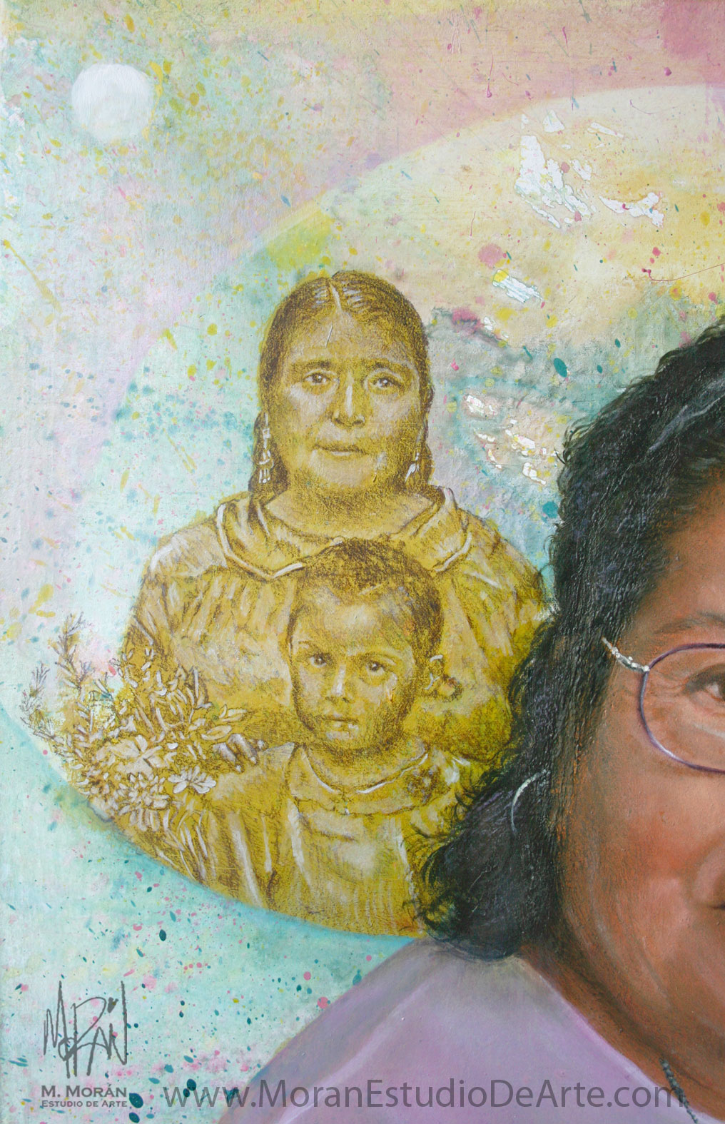 abuelita con nieta retrato historia familia