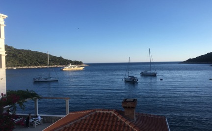 Blick vom Pool auf die Bucht Saplunara (Insel Mljet), Konoba Kod Ante