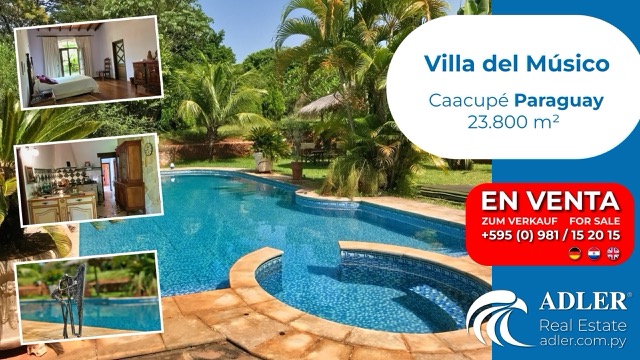 Reserviert! Urbaner Charme in Caacupé: Villa del Músico (2,3 Hektar) zum Verkauf #adler302