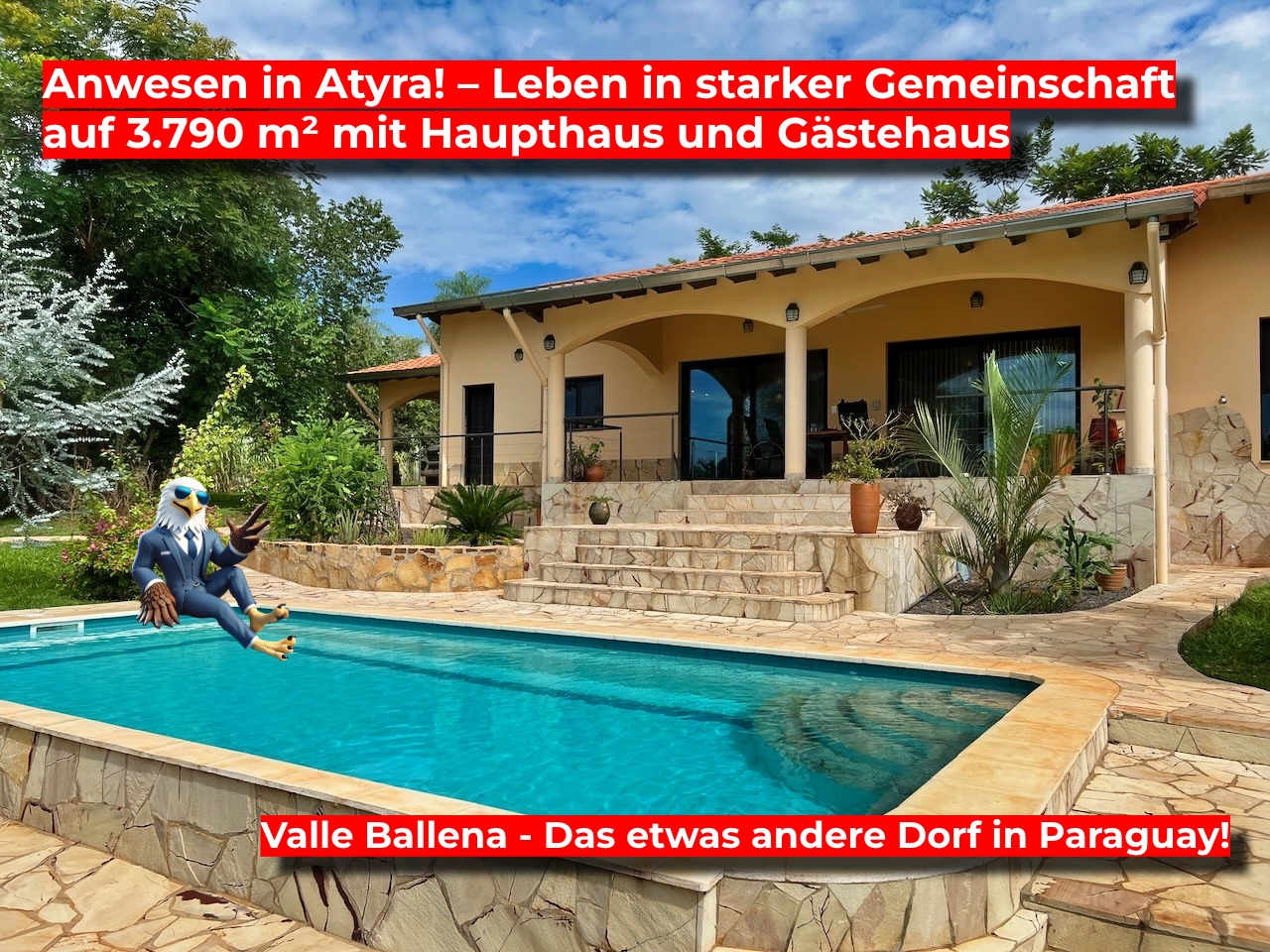 Attraktives Anwesen in Atyra–Leben in einer starken Gemeinschaft auf 3.790 m² mit hochwertigem Haupthaus, Gästehaus und traumhaftem Garten #adler438