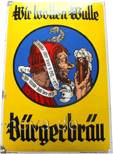 Altes Emailschild der Brauerei Wulle aus Stuttgart um 1920!