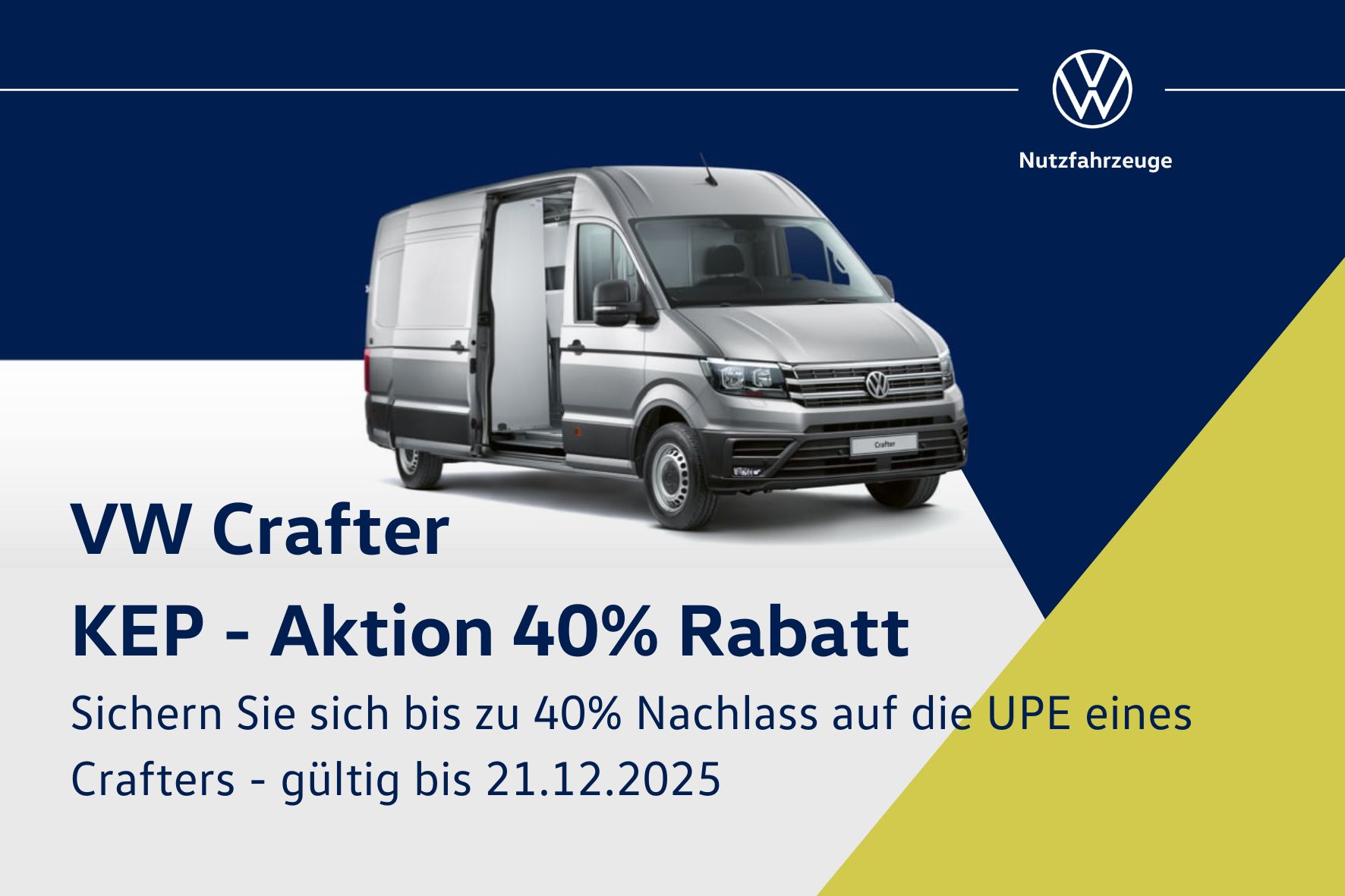 VW Crafter KEP - Aktion 40% Rabatt