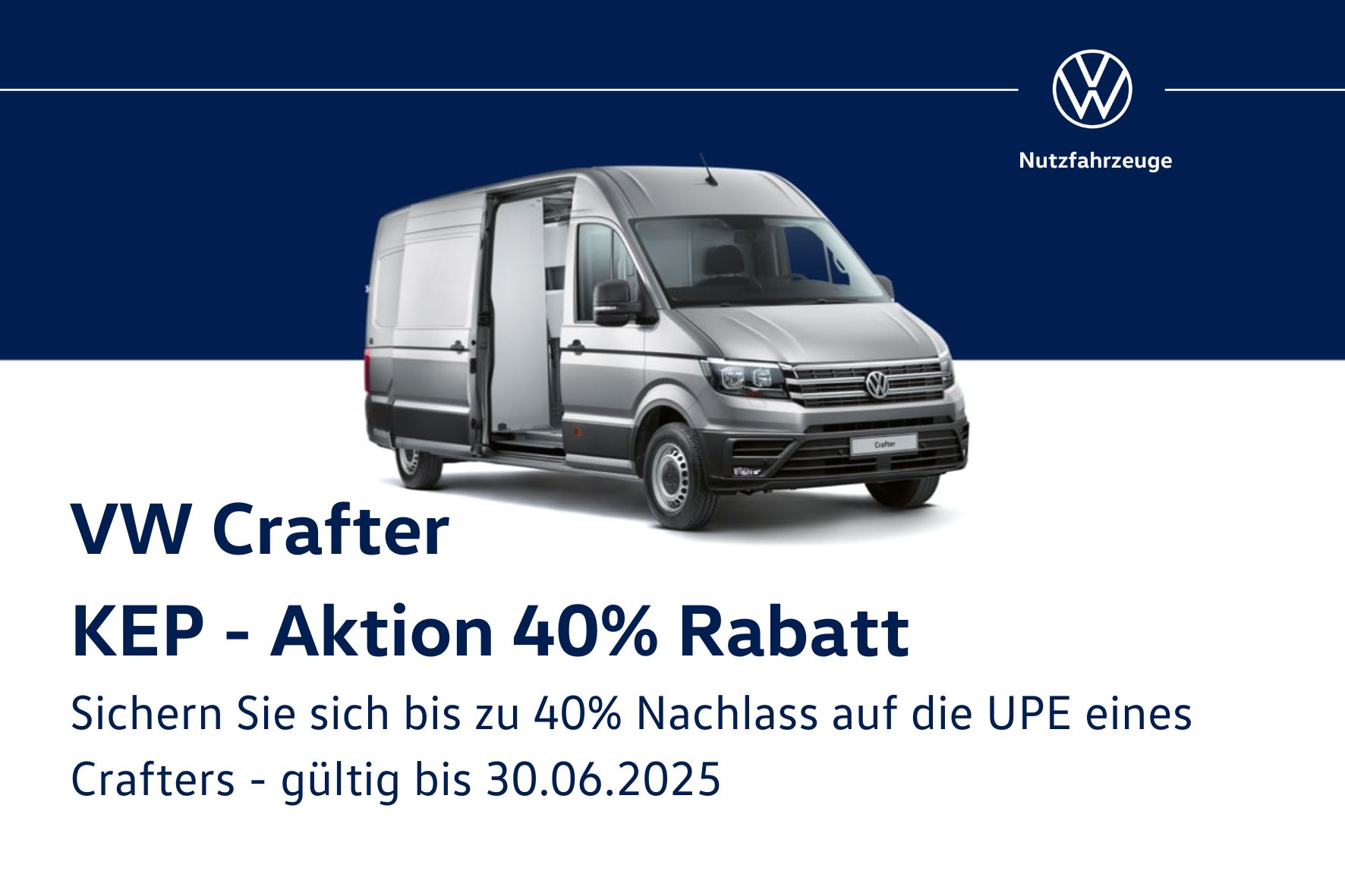 VW Crafter KEP - Aktion 40% Rabatt
