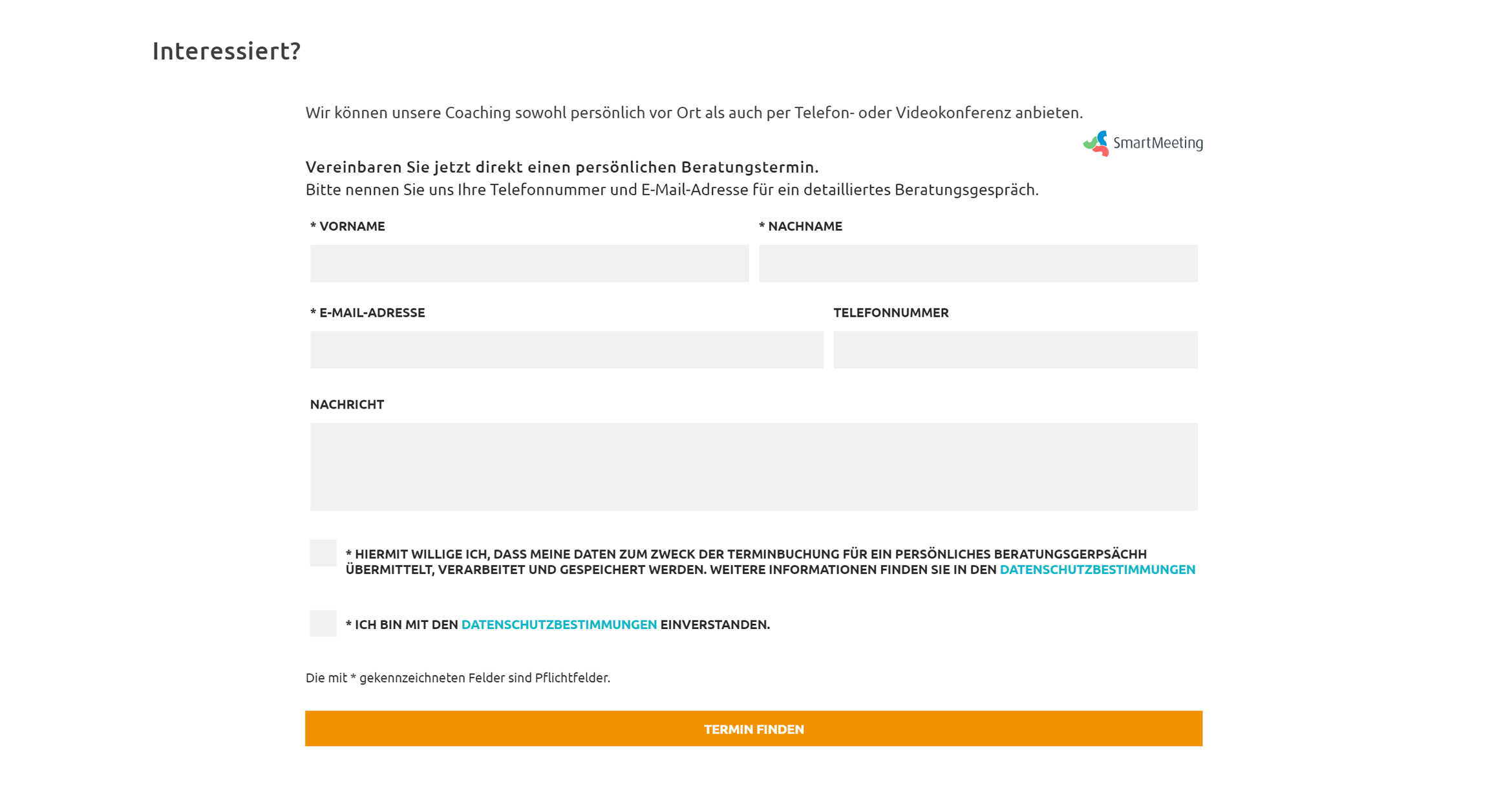 Screenshot des integrierten Plugins in die HEAG Gründercoaching Webseite