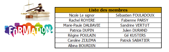 Membre commission social juridique formation