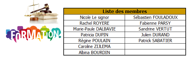 Membre commission social juridique formation