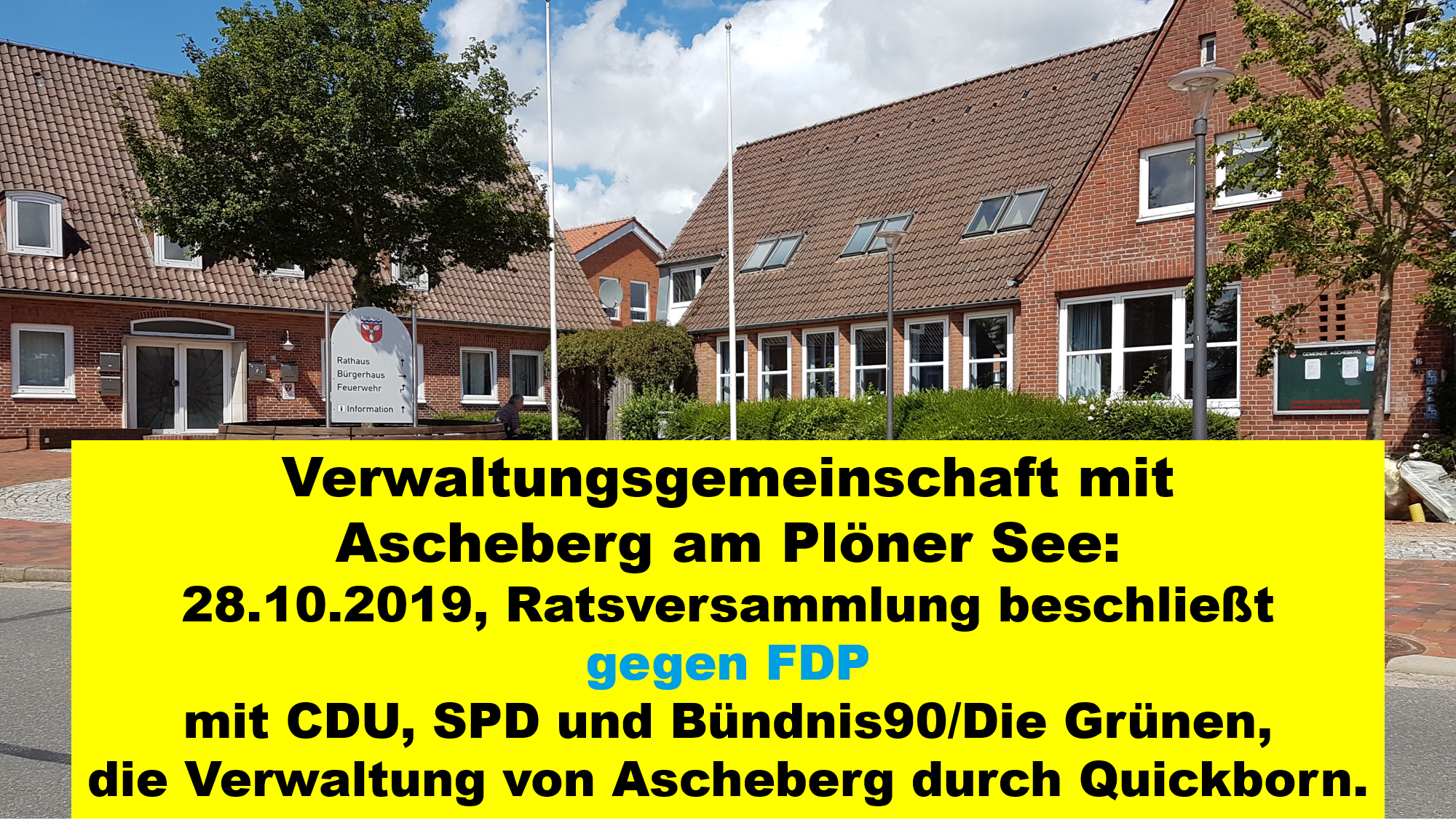 Ratsversammlung beschließt gegen FDP die Verwaltung von Ascheberg durch fdp-quickborns Webseite!