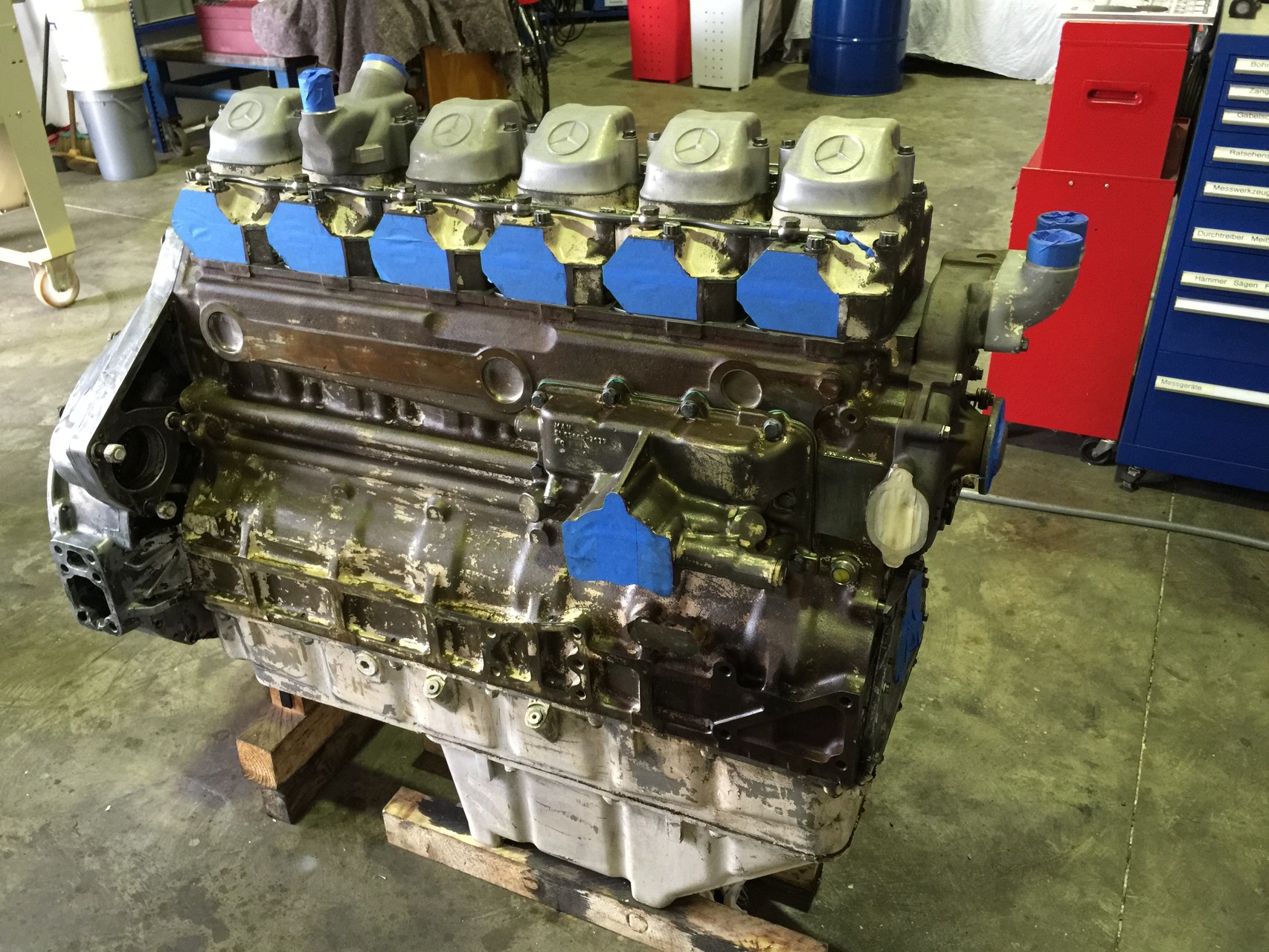 Engine block ready to paint