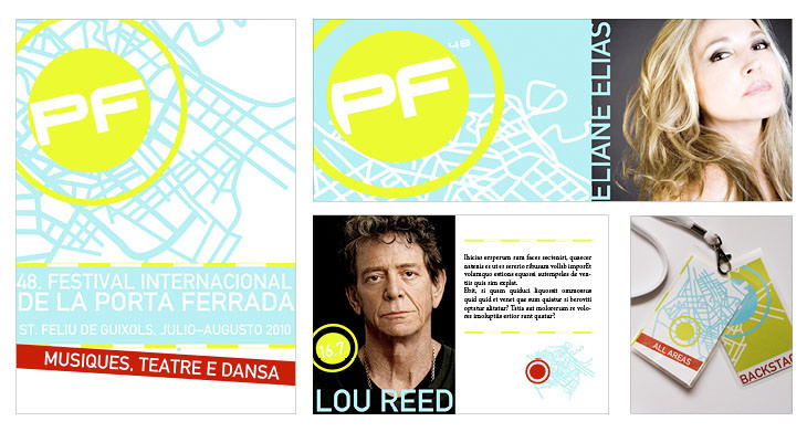 Corporate Design für das Kulturfestival "Internacional Festival de la Porta Ferrada", Spanien. Kurs: Corporate Design 2009,